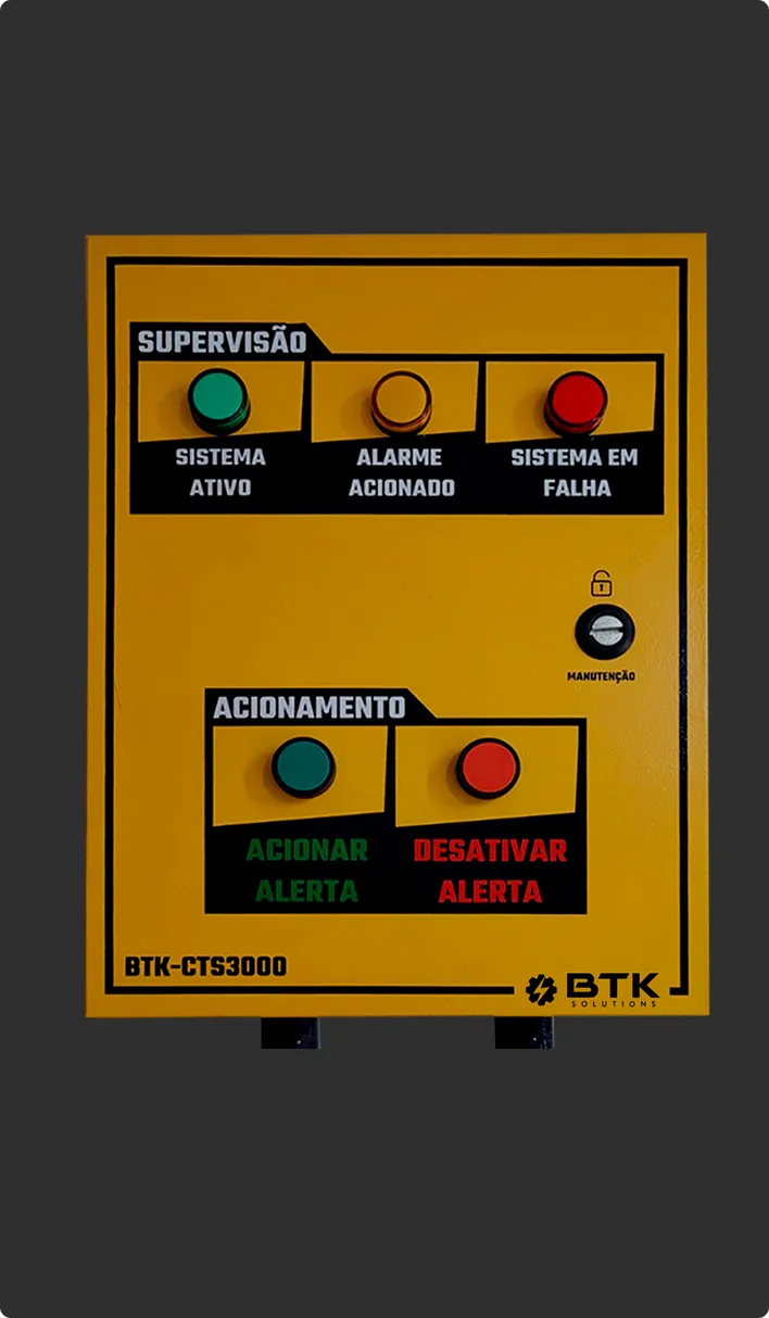 A BTK é fabricante e desenvolvedora de sistemas de monitoramento e centrais de sistema de alarme e alerta